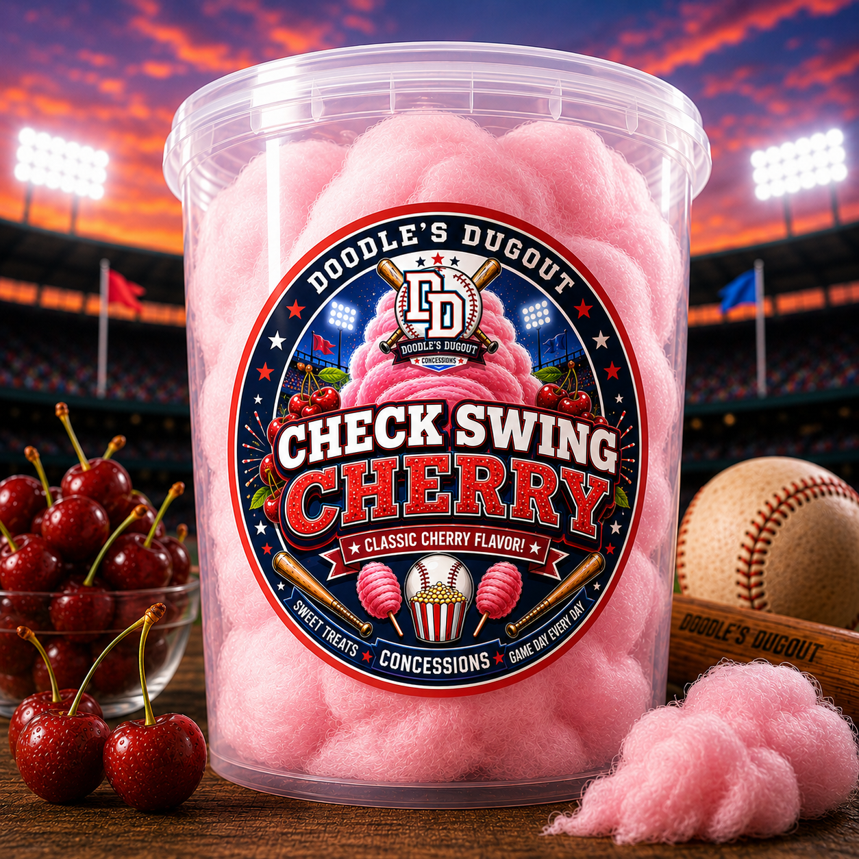 CHECK SWING CHERRY COTTON CANDY
